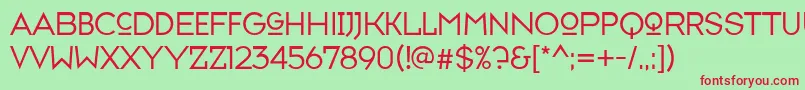 フォントTypefaceseven – 赤い文字の緑の背景