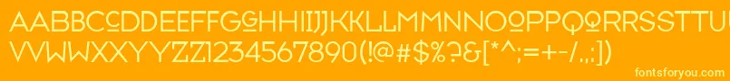 Typefaceseven Font – Yellow Fonts on Orange Background