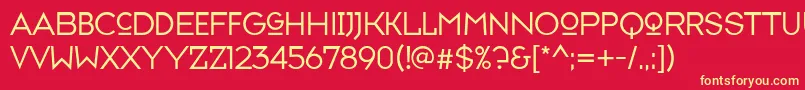 Typefaceseven Font – Yellow Fonts on Red Background