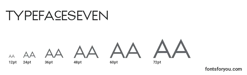 Größen der Schriftart Typefaceseven