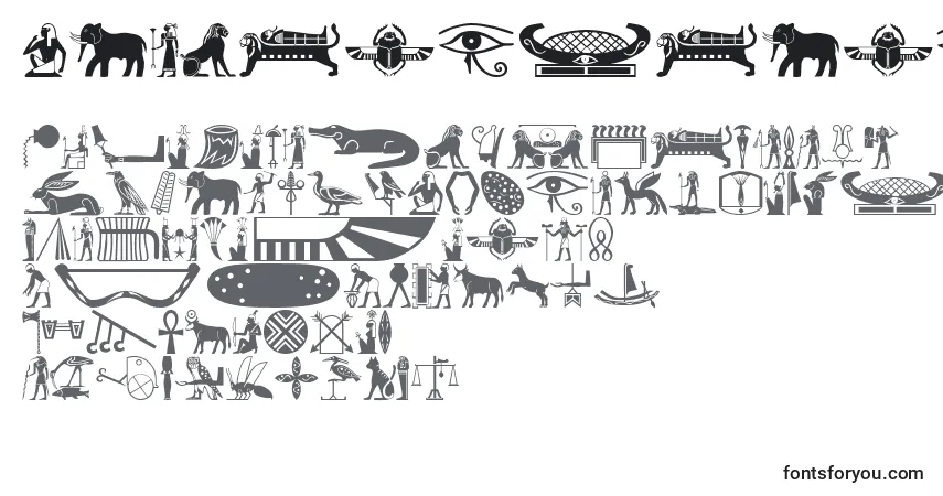 Fuente Oldegyptglyphs - alfabeto, números, caracteres especiales