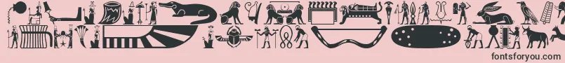 Police Oldegyptglyphs – polices noires sur fond rose