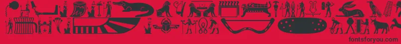 Oldegyptglyphs Font – Black Fonts on Red Background