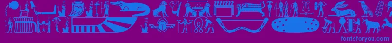 Oldegyptglyphs Font – Blue Fonts on Purple Background