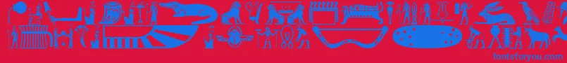 Oldegyptglyphs Font – Blue Fonts on Red Background