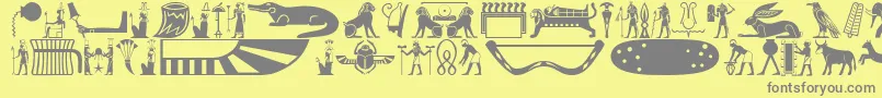 Oldegyptglyphs Font – Gray Fonts on Yellow Background