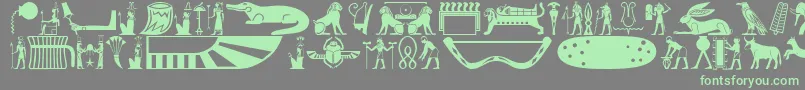 Oldegyptglyphs Font – Green Fonts on Gray Background