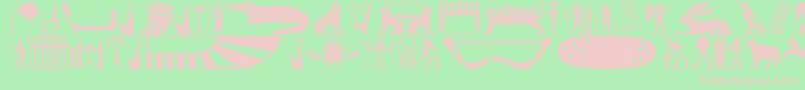 Oldegyptglyphs Font – Pink Fonts on Green Background