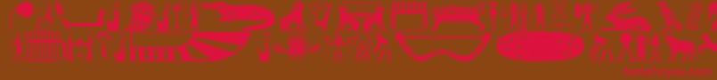 Oldegyptglyphs Font – Red Fonts on Brown Background