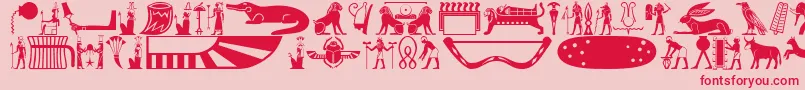 Oldegyptglyphs Font – Red Fonts on Pink Background