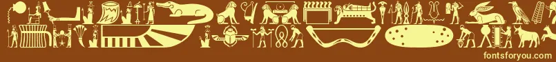 Шрифт Oldegyptglyphs – жёлтые шрифты на коричневом фоне