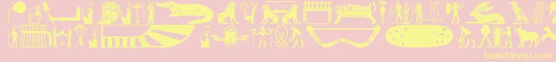 Oldegyptglyphs Font – Yellow Fonts on Pink Background