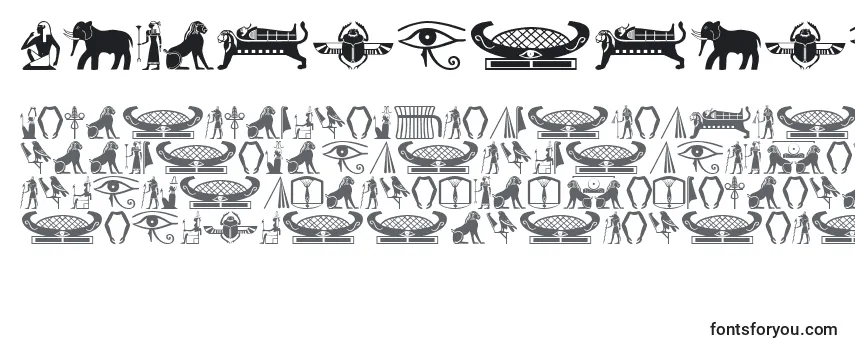 Überblick über die Schriftart Oldegyptglyphs