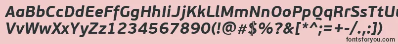 Шрифт PfbeausansproBolditalic – чёрные шрифты на розовом фоне