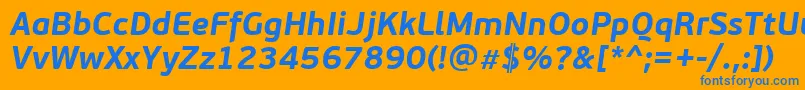 PfbeausansproBolditalic Font – Blue Fonts on Orange Background