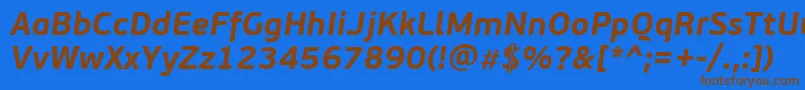 Шрифт PfbeausansproBolditalic – коричневые шрифты на синем фоне