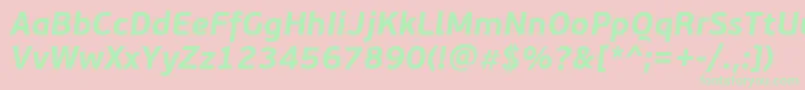 PfbeausansproBolditalic Font – Green Fonts on Pink Background