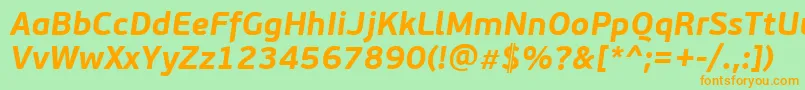 PfbeausansproBolditalic Font – Orange Fonts on Green Background