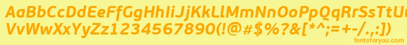 PfbeausansproBolditalic Font – Orange Fonts on Yellow Background
