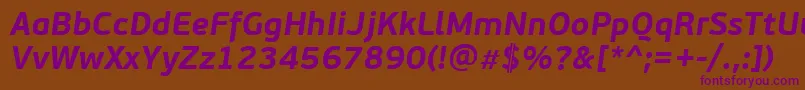 PfbeausansproBolditalic Font – Purple Fonts on Brown Background