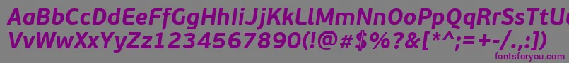 PfbeausansproBolditalic Font – Purple Fonts on Gray Background