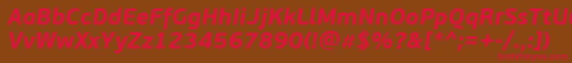 PfbeausansproBolditalic Font – Red Fonts on Brown Background