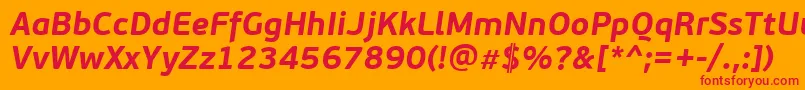 フォントPfbeausansproBolditalic – オレンジの背景に赤い文字