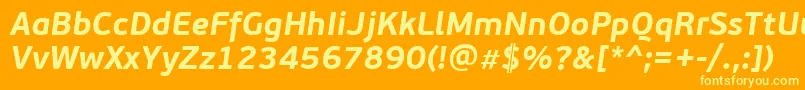 PfbeausansproBolditalic Font – Yellow Fonts on Orange Background
