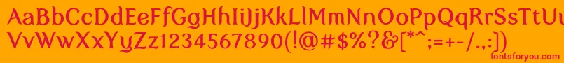 Myfaircody-Schriftart – Rote Schriften auf orangefarbenem Hintergrund