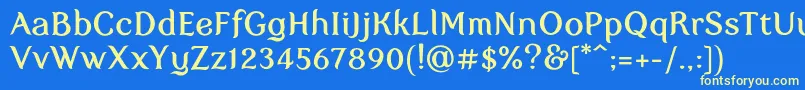 Myfaircody Font – Yellow Fonts on Blue Background