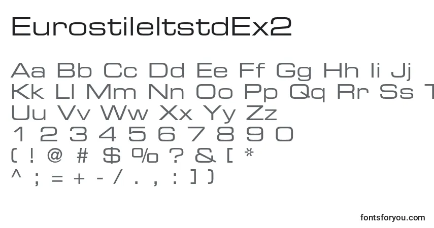 Czcionka EurostileltstdEx2 – alfabet, cyfry, specjalne znaki