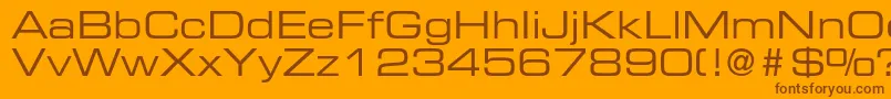 EurostileltstdEx2-Schriftart – Braune Schriften auf orangefarbenem Hintergrund