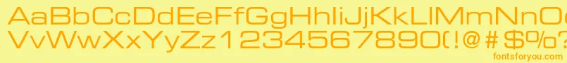 EurostileltstdEx2-Schriftart – Orangefarbene Schriften auf gelbem Hintergrund
