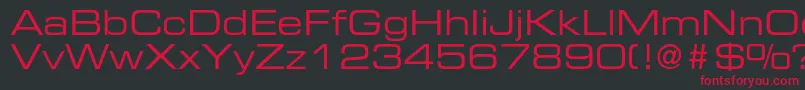 フォントEurostileltstdEx2 – 黒い背景に赤い文字