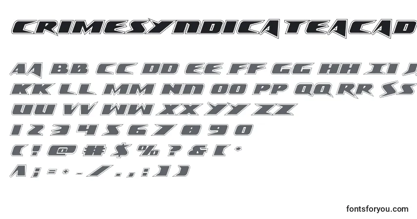 Шрифт Crimesyndicateacad – алфавит, цифры, специальные символы