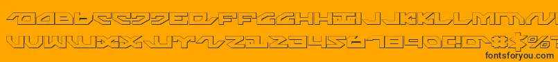 Nightrunners-Schriftart – Schwarze Schriften auf orangefarbenem Hintergrund