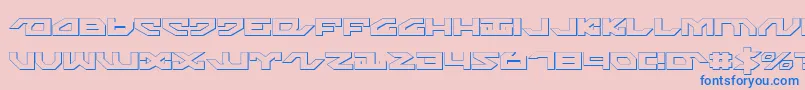 フォントNightrunners – ピンクの背景に青い文字