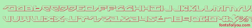 フォントNightrunners – 赤い文字の緑の背景