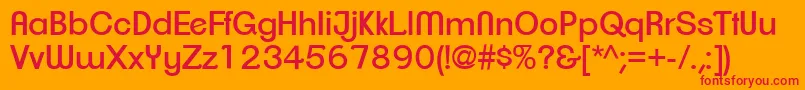 ClementepdaiRegular-Schriftart – Rote Schriften auf orangefarbenem Hintergrund