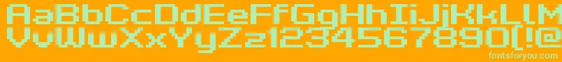 Kyrou7WideBold-Schriftart – Grüne Schriften auf orangefarbenem Hintergrund