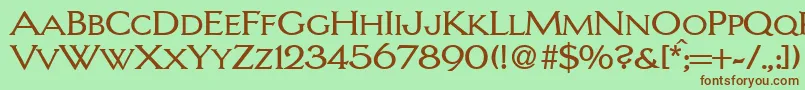 LarsRegularDb Font – Brown Fonts on Green Background