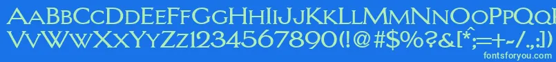 LarsRegularDb Font – Green Fonts on Blue Background