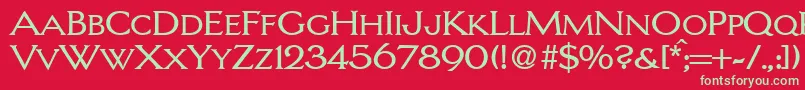 LarsRegularDb Font – Green Fonts on Red Background