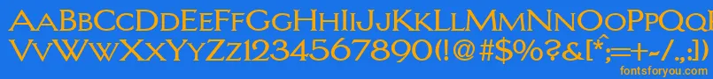 LarsRegularDb Font – Orange Fonts on Blue Background