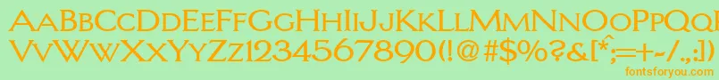 LarsRegularDb Font – Orange Fonts on Green Background