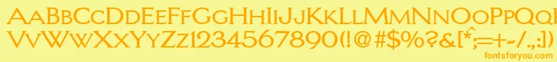 LarsRegularDb Font – Orange Fonts on Yellow Background