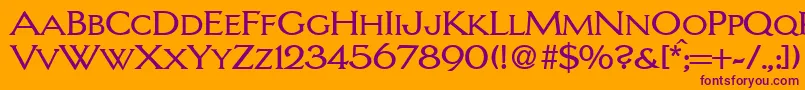 LarsRegularDb Font – Purple Fonts on Orange Background