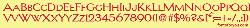 LarsRegularDb Font – Red Fonts on Yellow Background