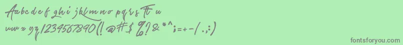 フォントTheAirlinesDemo – 緑の背景に灰色の文字