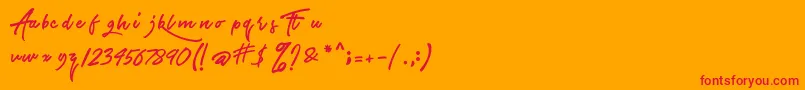 フォントTheAirlinesDemo – オレンジの背景に赤い文字